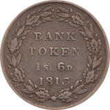 1813 SILVER BANK TOKEN ONE SHILLING AND SIXPENCE ( GF ) I - Token - Cambridgeshire Coins