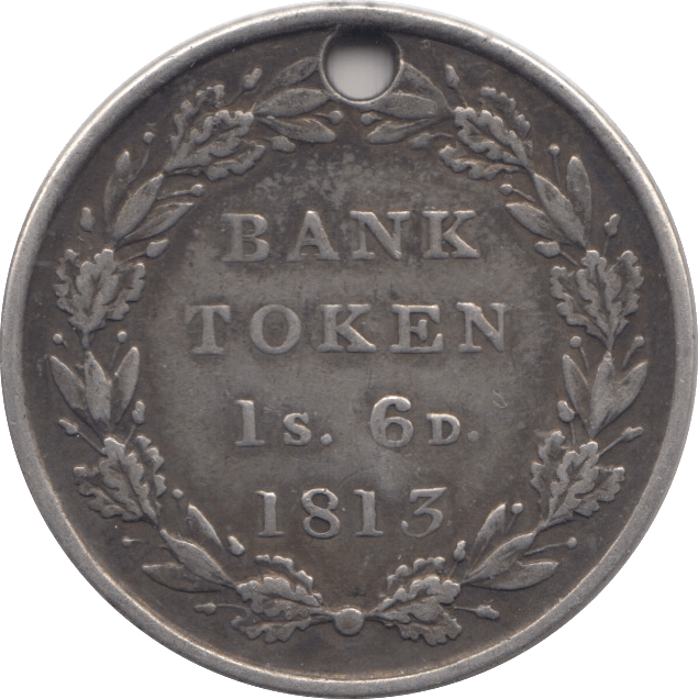 1813 SILVER BANK TOKEN ONE SHILLING AND SIXPENCE - Token - Cambridgeshire Coins