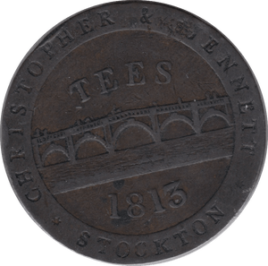 1813 STOCKTON TEES PENNY TOKEN - Token - Cambridgeshire Coins