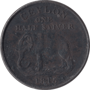 1815 ONE 1/2 STIVER CEYLON - WORLD COINS - Cambridgeshire Coins