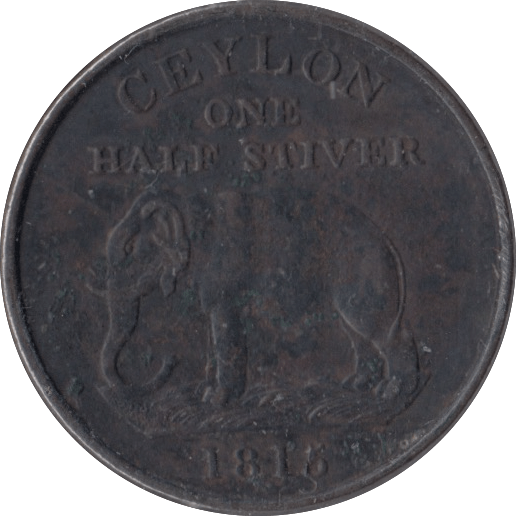 1815 ONE 1/2 STIVER CEYLON - WORLD COINS - Cambridgeshire Coins