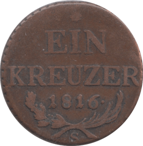 1816 AUSTRIA ONE KREUZER - WORLD COINS - Cambridgeshire Coins