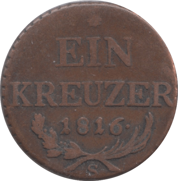 1816 AUSTRIA ONE KREUZER - WORLD COINS - Cambridgeshire Coins