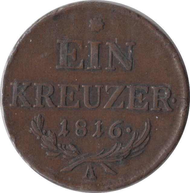 1816 AUSTRIA ONE KREUZER - WORLD COINS - Cambridgeshire Coins