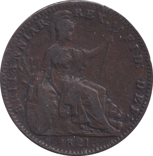 1821 FARTHING ( FINE ) - Farthing - Cambridgeshire Coins