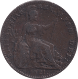 1821 FARTHING ( FINE ) - Farthing - Cambridgeshire Coins