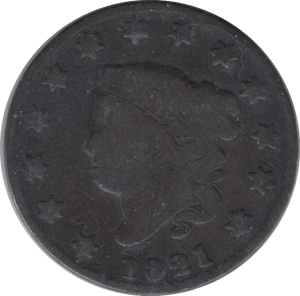 1821 USA ONE CENT - WORLD COINS - Cambridgeshire Coins