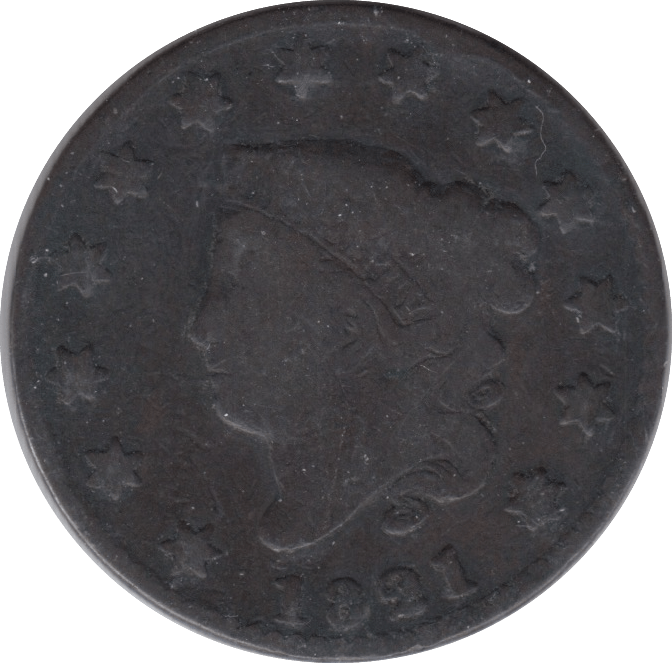 1821 USA ONE CENT - WORLD COINS - Cambridgeshire Coins