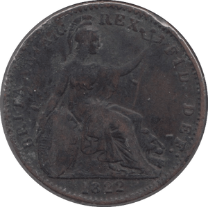 1822 FARTHING ( FINE ) 2 - Cambridgeshire Coins