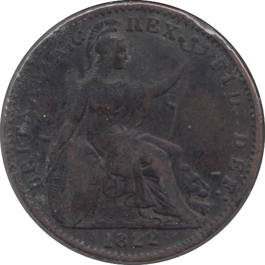 1822 FARTHING ( FINE ) 2 - Cambridgeshire Coins