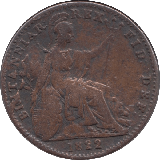 1822 FARTHING ( FINE ) - Cambridgeshire Coins