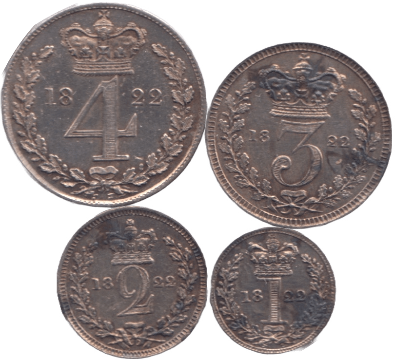 1822 MAUNDY SET GEORGE IIII - Maundy Set - Cambridgeshire Coins