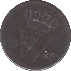 1822 ONE CENT NETHERLANDS - WORLD COINS - Cambridgeshire Coins