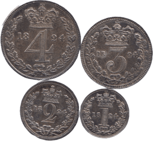 1824 MAUNDY SET GEORGE IIII - Maundy Set - Cambridgeshire Coins