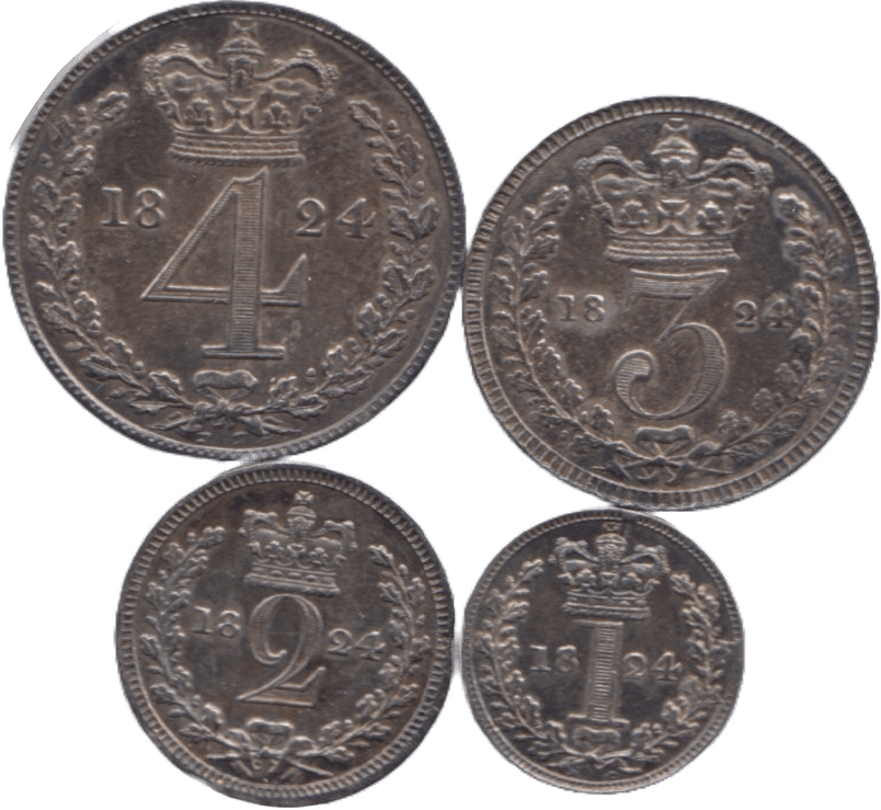 1824 MAUNDY SET GEORGE IIII - Maundy Set - Cambridgeshire Coins