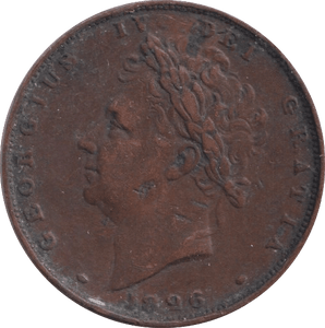 1826 FARTHING ( FINE ) - Farthing - Cambridgeshire Coins