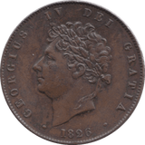 1826 HALFPENNY ( AUNC ) - Halfpenny - Cambridgeshire Coins