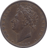 1827 FARTHING ( GVF ) - Farthing - Cambridgeshire Coins