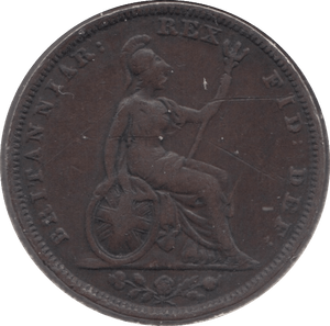 1827 FARTHING ( VF ) 1 - Farthing - Cambridgeshire Coins