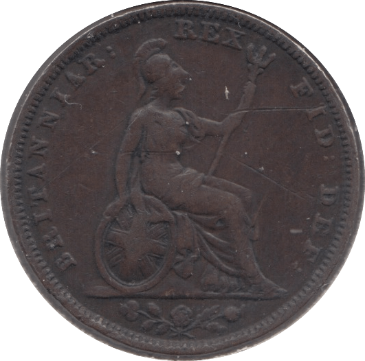 1827 FARTHING ( VF ) 1 - Farthing - Cambridgeshire Coins