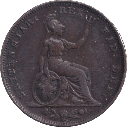 1827 FARTHING ( VF ) - Farthing - Cambridgeshire Coins