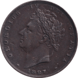 1827 FARTHING ( VF ) - Farthing - Cambridgeshire Coins