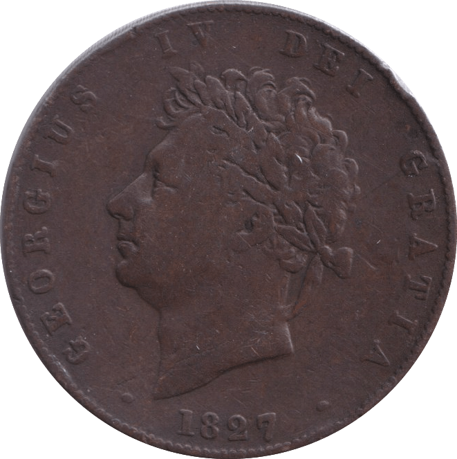 1827 HALFPENNY ( FINE ) - Halfpenny - Cambridgeshire Coins