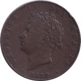 1827 HALFPENNY ( FINE ) - Halfpenny - Cambridgeshire Coins