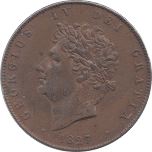1827 HALFPENNY ( UNC ) - Halfpenny - Cambridgeshire Coins