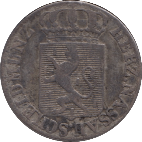 1827 SILVER 6 KREUZER NASAU - WORLD SILVER COINS - Cambridgeshire Coins