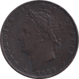 1829 FARTHING ( VF ) - Farthing - Cambridgeshire Coins