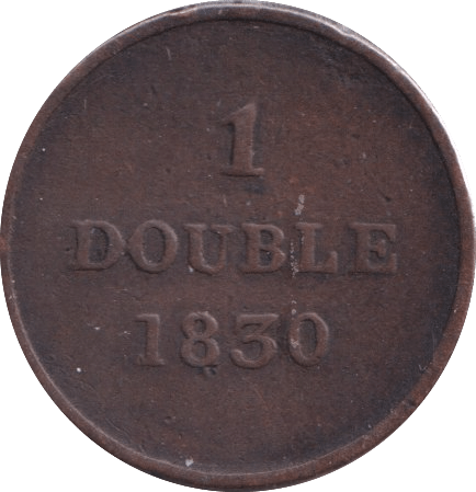 1830 1 DOUBLE GUERNSEY - WORLD COINS - Cambridgeshire Coins