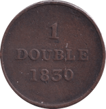 1830 1 DOUBLE GUERNSEY - WORLD COINS - Cambridgeshire Coins