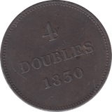 1830 4 DOUBLES GUERNSEY - WORLD COINS - Cambridgeshire Coins