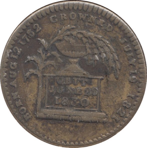 1830 DEATH OF GEORGE IV MEDALLION - MEDALS - Cambridgeshire Coins