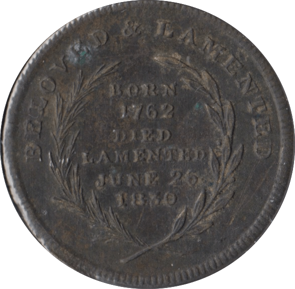 1830 DEATH OF GEORGE IV MEDAL - MEDALS & MEDALLIONS - Cambridgeshire Coins