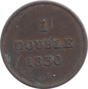 1830 GUERNSEY ONE DOUBLE - WORLD COINS - Cambridgeshire Coins