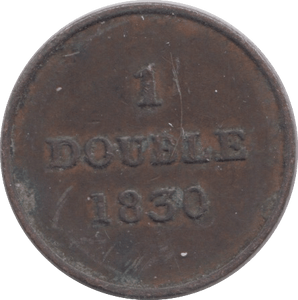 1830 GUERNSEY ONE DOUBLE - WORLD COINS - Cambridgeshire Coins