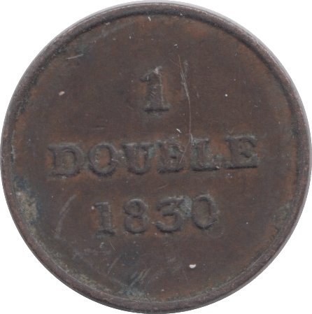 1830 GUERNSEY ONE DOUBLE - WORLD COINS - Cambridgeshire Coins