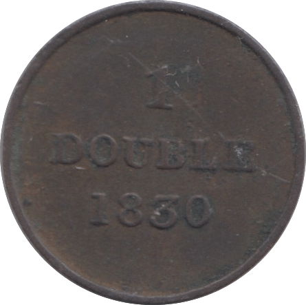 1830 GUERNSEY ONE DOUBLE - WORLD COINS - Cambridgeshire Coins