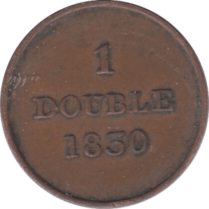 1830 GUERNSEY ONE DOUBLE - WORLD COINS - Cambridgeshire Coins