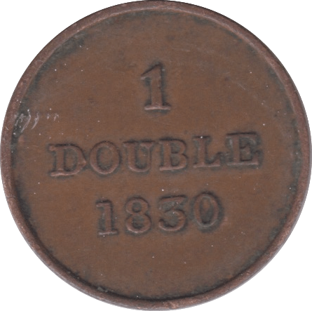 1830 GUERNSEY ONE DOUBLE - WORLD COINS - Cambridgeshire Coins