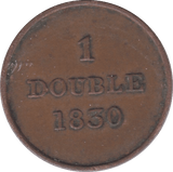 1830 GUERNSEY ONE DOUBLE - WORLD COINS - Cambridgeshire Coins