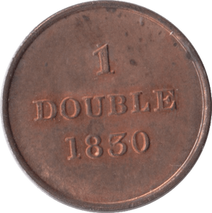 1830 ONE DOUBLE GUERNSEY - WORLD COINS - Cambridgeshire Coins