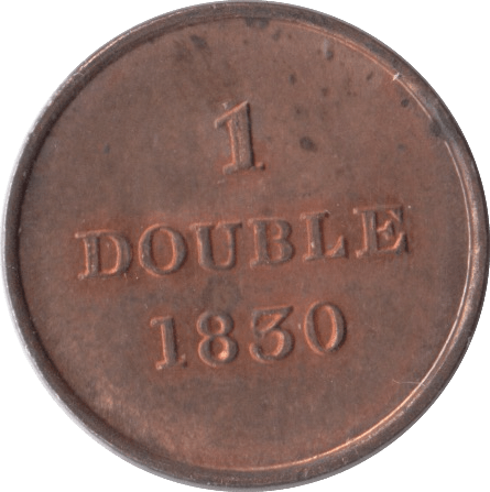 1830 ONE DOUBLE GUERNSEY - WORLD COINS - Cambridgeshire Coins