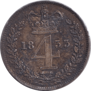 1833 MAUNDY FOURPENCE ( EF ) - Maundy Coins - Cambridgeshire Coins