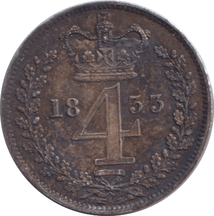 1833 MAUNDY FOURPENCE ( EF ) - Maundy Coins - Cambridgeshire Coins