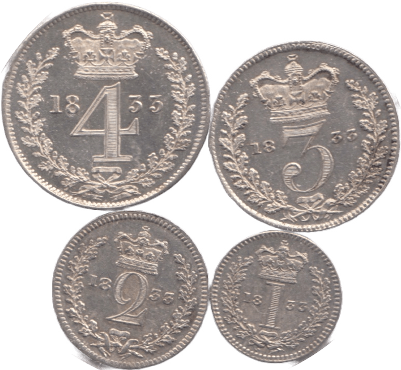 1833 MAUNDY SET WILLIAM IIII - Maundy Set - Cambridgeshire Coins