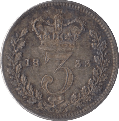 1833 MAUNDY THREEPENCE ( GVF ) 2 - MAUNDY THREEPENCE - Cambridgeshire Coins