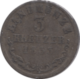 1833 SILVER AUSTRIA 3 KREUZER - WORLD COINS - Cambridgeshire Coins